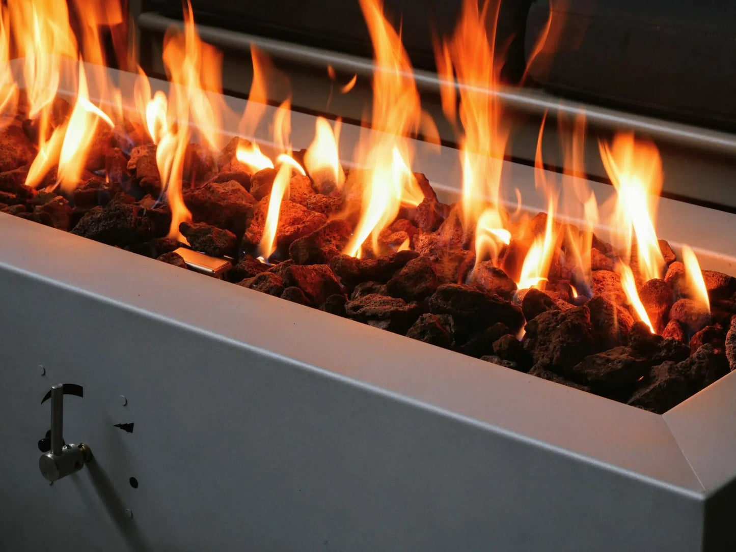 Vulcan β Premium Zinc Rectangle Gas Fire Pit Table