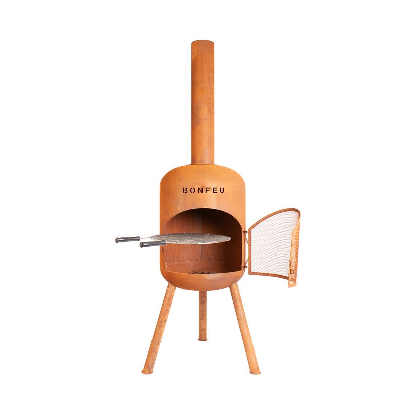 BonFeu, BonBono, Outdoor Fireplace and Grill, Rust