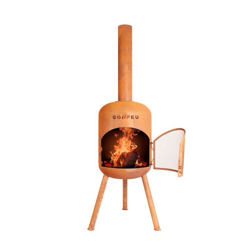 BonFeu, BonBono, Outdoor Fireplace and Grill, Rust