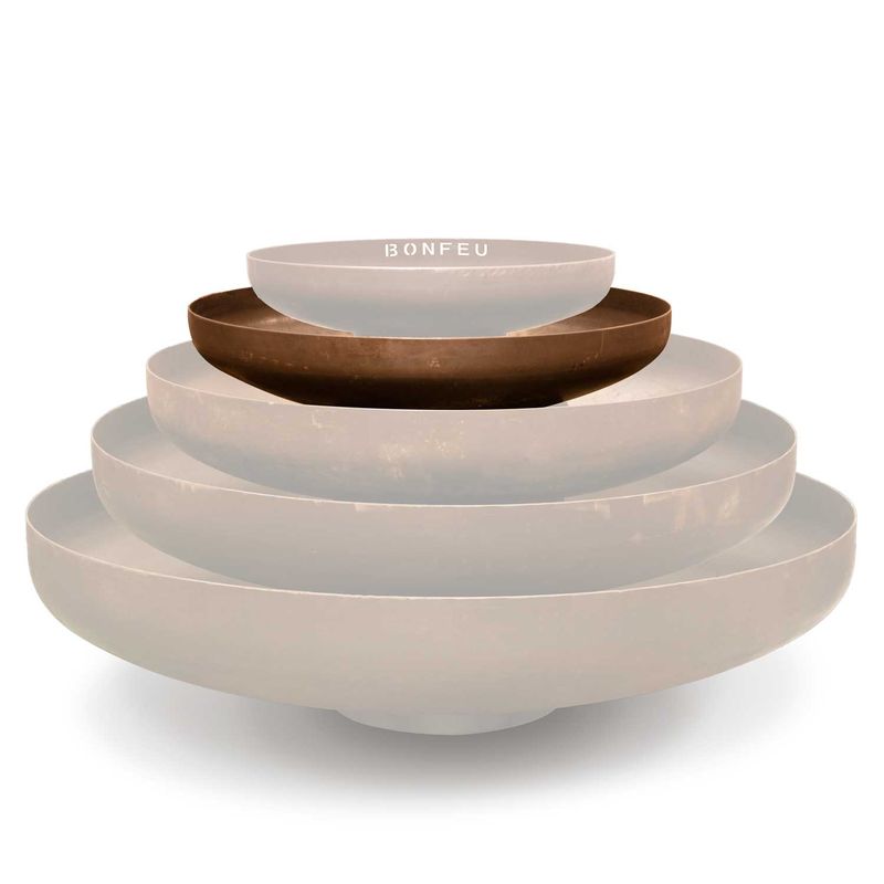 BonFeu, BonBowl (80cm) Fire Bowl, Rusty Brown