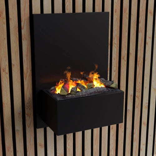 Brekke Wall-Mounted Water Vapour Fireplace Black | ScandiFlames