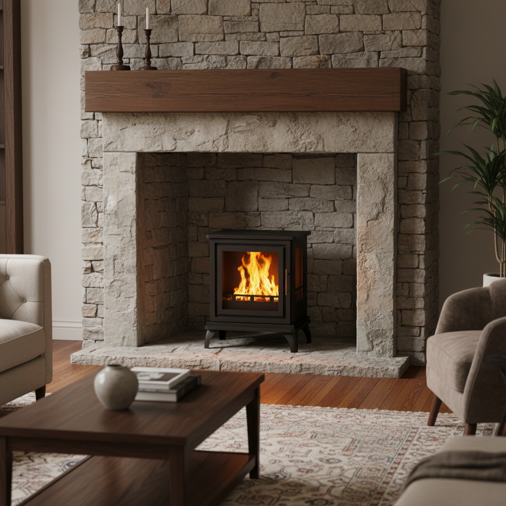 ScandiFlames Nashville Bioethanol Indoor Stove - Black Night
