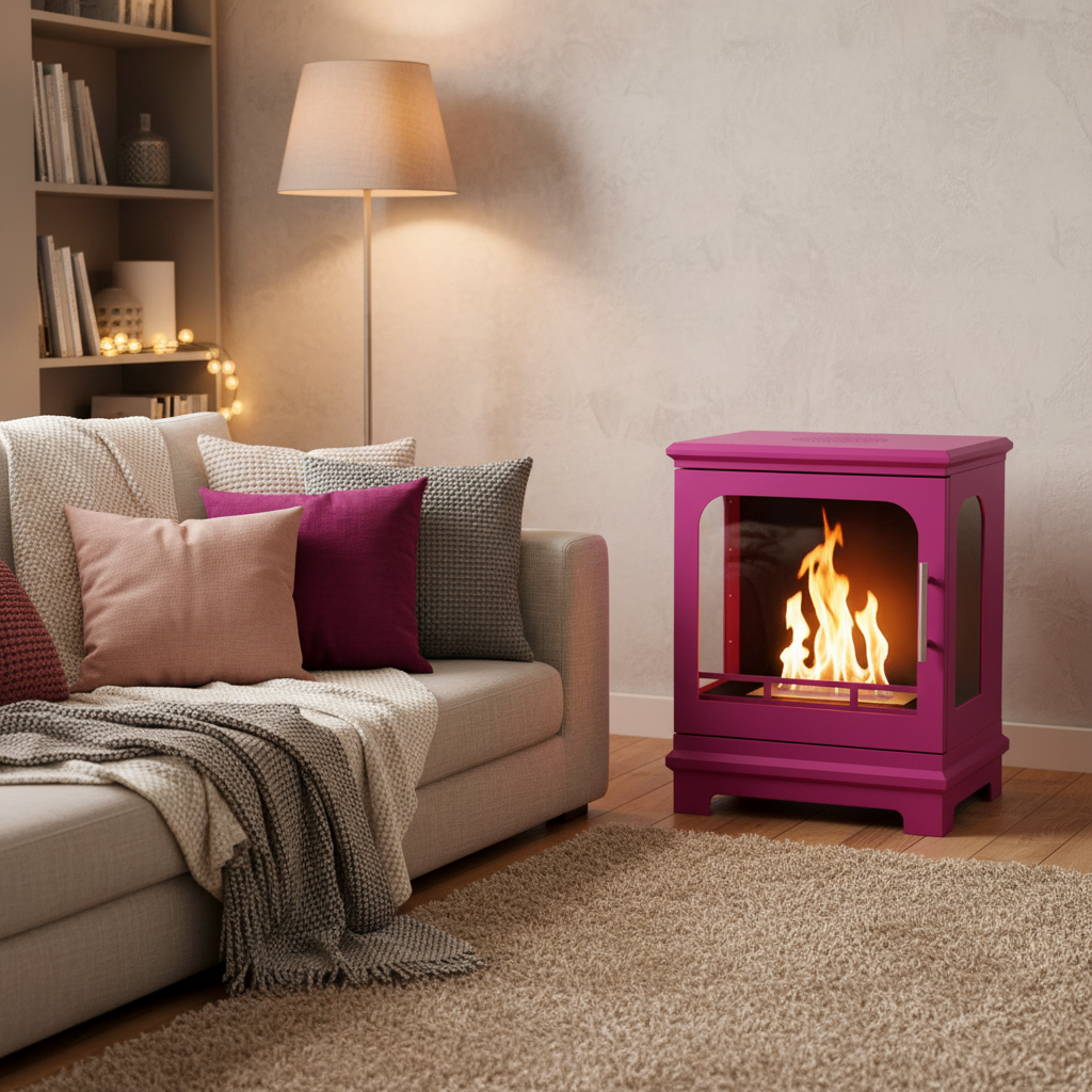 ScandiFlames Honolulu Pink Bioethanol Stove – Compact & Stylish Indoor Heating