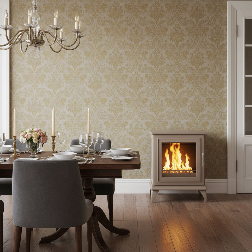 ScandiFlames Nashville Bioethanol Indoor Stove - Grey/Beige