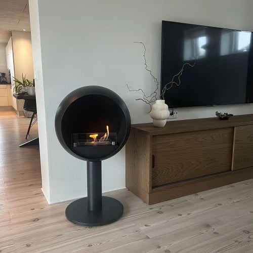 ScandiFlames Edmonton Freestanding Bioethanol Fireplace – Black