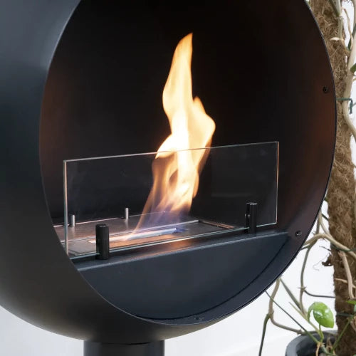 ScandiFlames Edmonton Freestanding Bioethanol Fireplace – Black