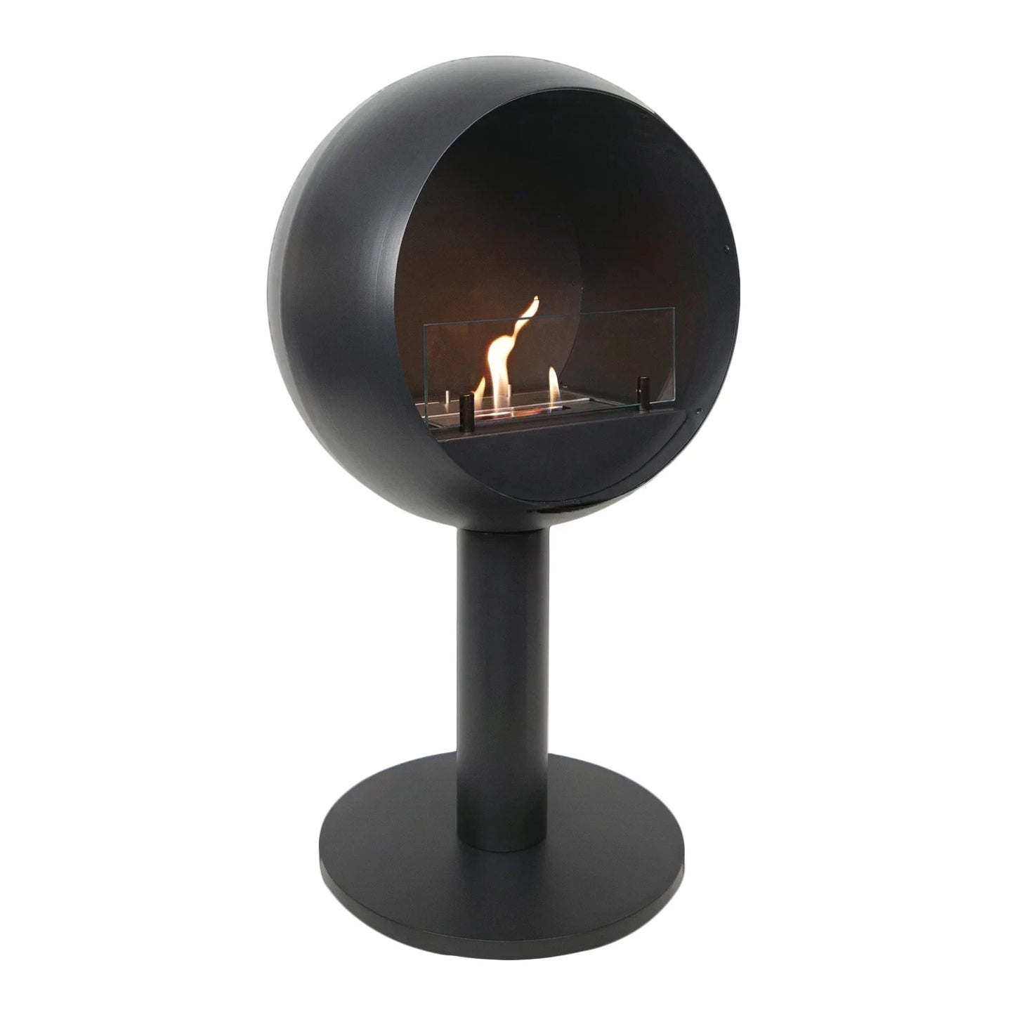 ScandiFlames Edmonton Freestanding Bioethanol Fireplace – Black