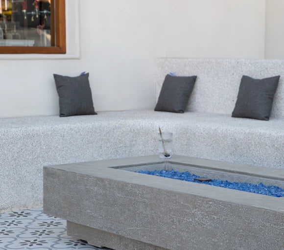 Elementi Plus, Riviera, Fire Table Ligh,t Grey, Concrete Outdoor, Propane / Natural Gas