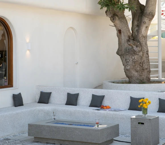 Elementi Plus, Riviera, Fire Table Ligh,t Grey, Concrete Outdoor, Propane / Natural Gas