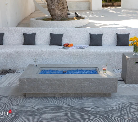 Elementi Plus, Riviera, Fire Table Ligh,t Grey, Concrete Outdoor, Propane / Natural Gas