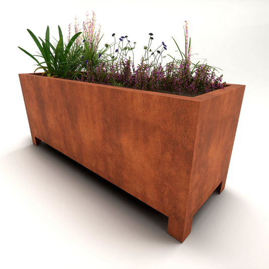 Arden – Corten Steel Trough Planter with Feet