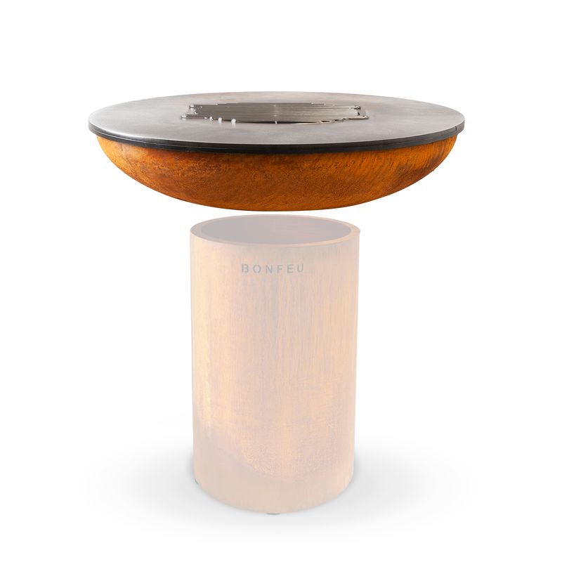 BonFeu, BonBiza XL, Fire Bowl & BBQ Plancha, Rusty Brown