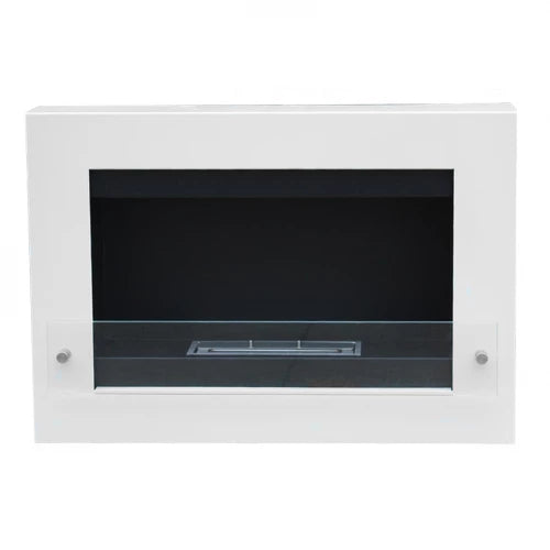 Nebraska White Wall Mounted Bioethanol Fireplace | ScandiFlames