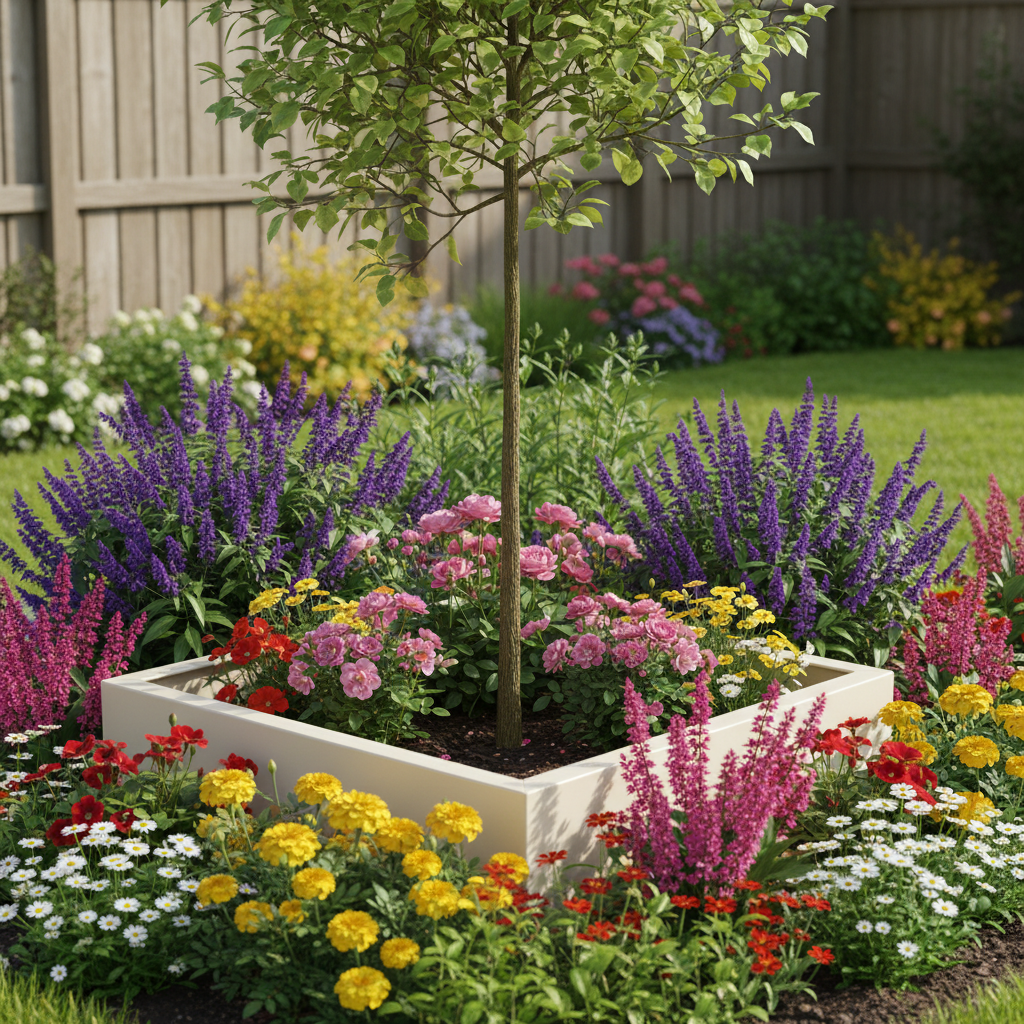 Arden Bottomless Cube Planter Powder Coated Steel Garden