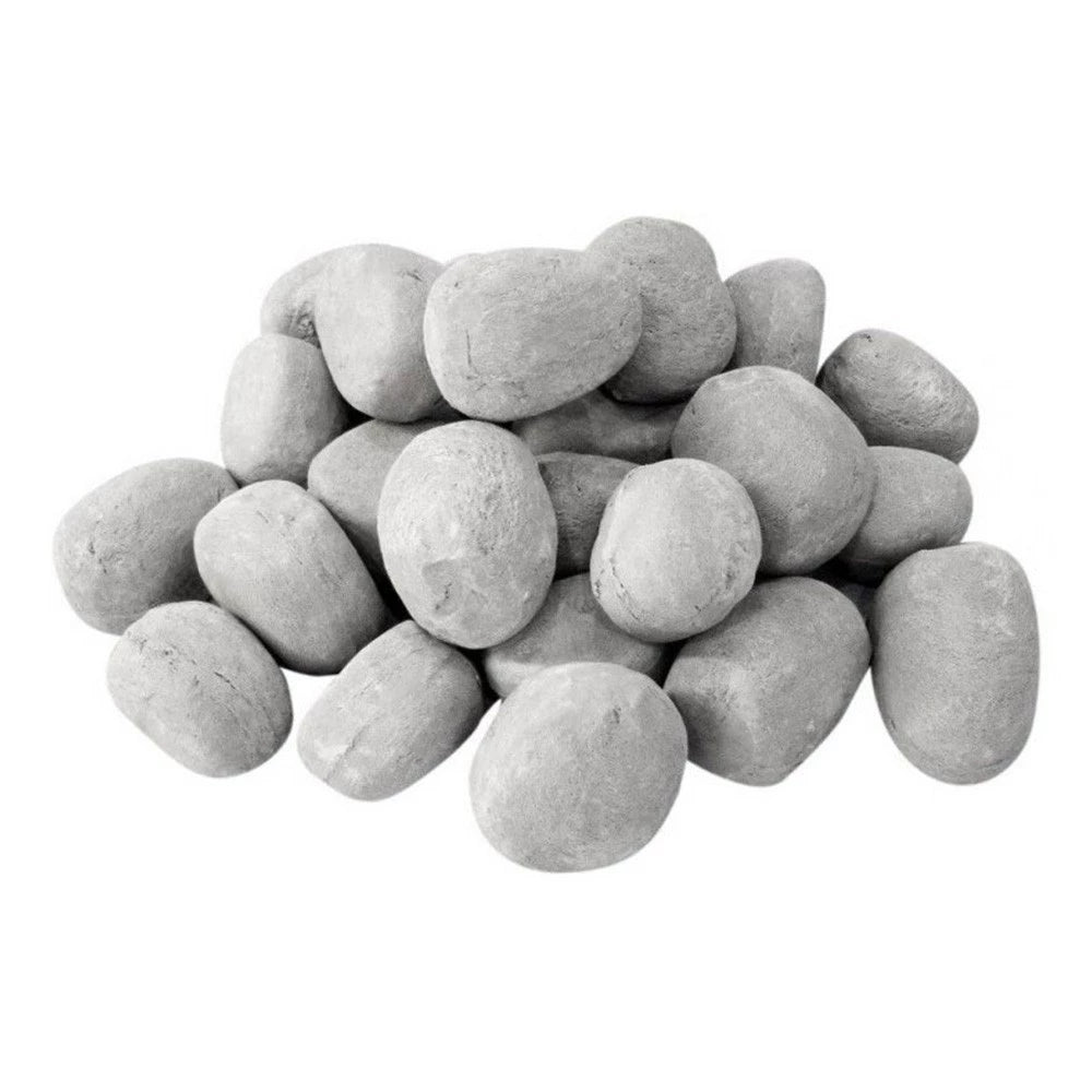 24 Grey Ceramic Pebbles for Bioethanol Fireplaces