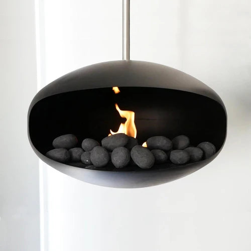 24 Black Ceramic Pebbles for Bioethanol Fireplaces