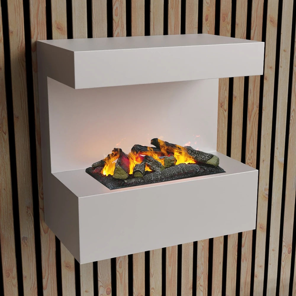 ScandiFlames Late White Wall-Mounted Water Fireplace