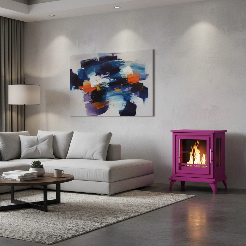 ScandiFlames Nashville Bioethanol Indoor Stove - Popping Pink