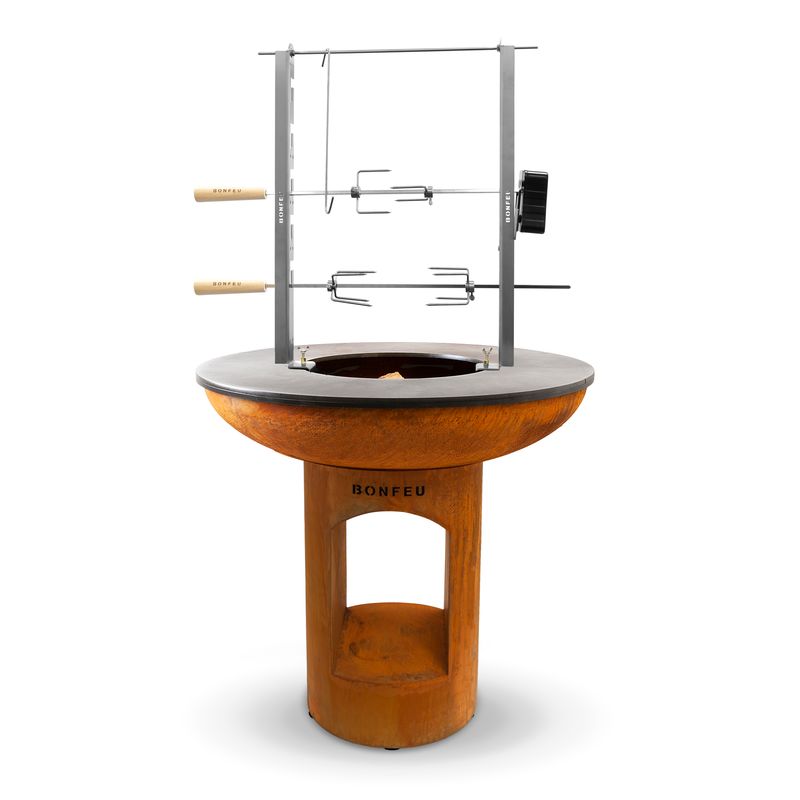 BonFeu, BonBiza XL, Fire Bowl & BBQ Plancha, Rusty Brown