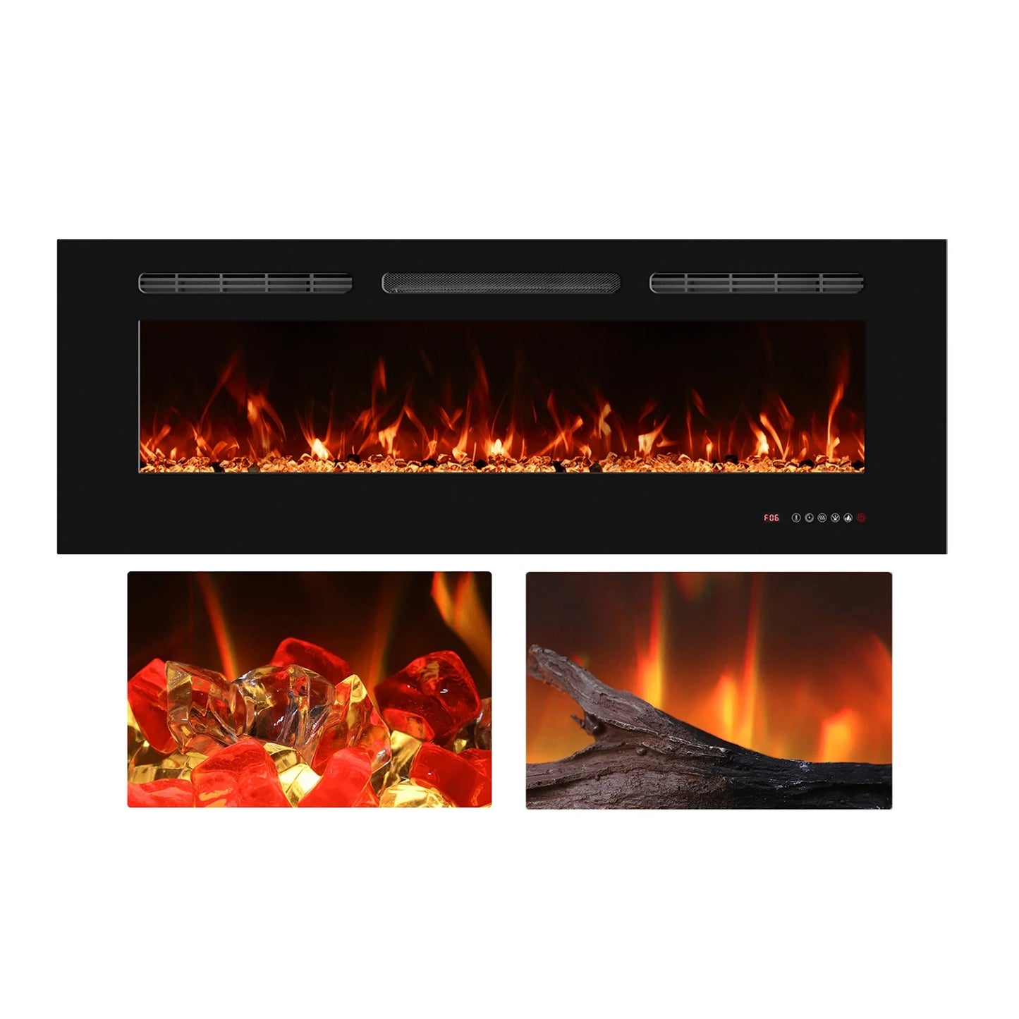 Titanite 127 cm Built-In Electric Fireplace – ScandiFlames Black