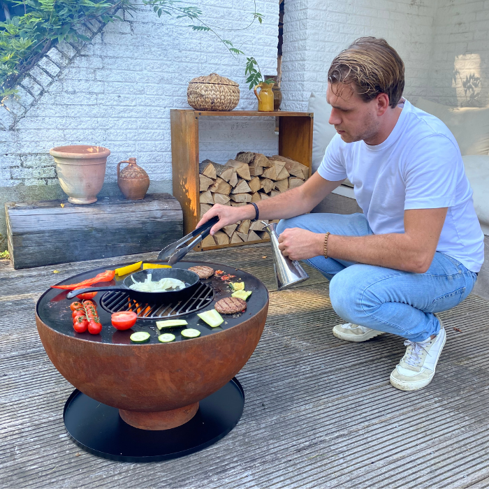 HEAT Gystad Fire Pit with Plancha Grill | Outdoor Living