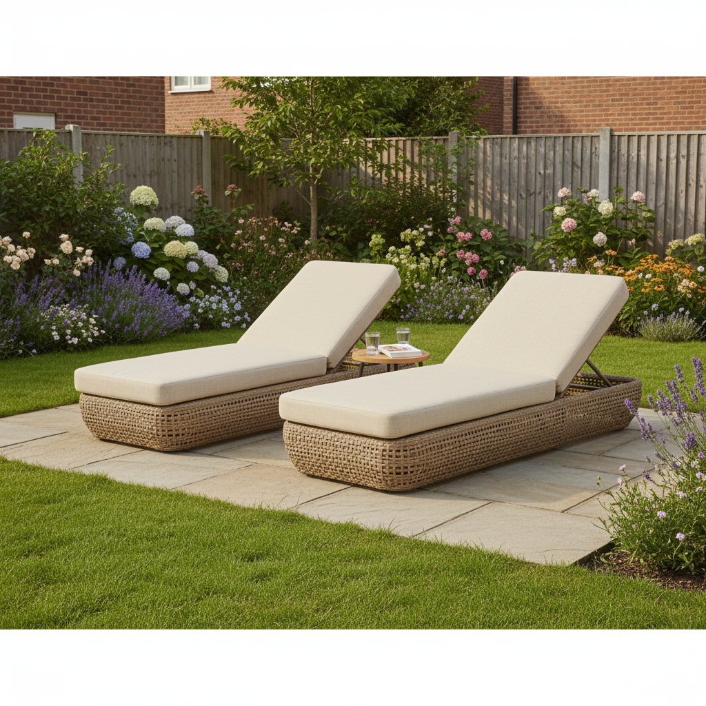 Bloom Collection Outdoor Sunbed – Weather-Resistant Garden Lounge