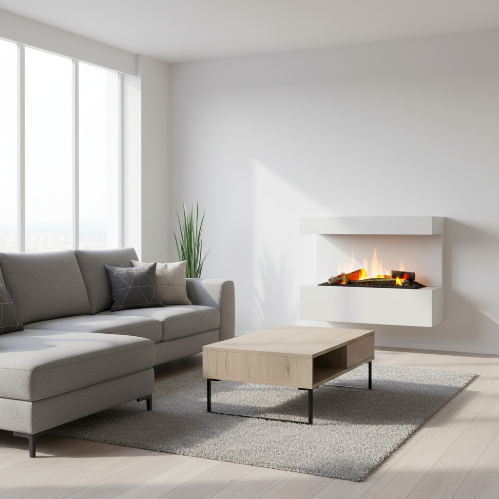 ScandiFlames White Wall-Mounted Water Vapour Fireplace