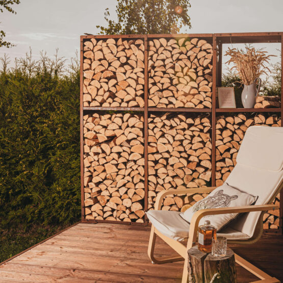Buy Grill Symbol Corten Steel Log Storage at Sal's Place