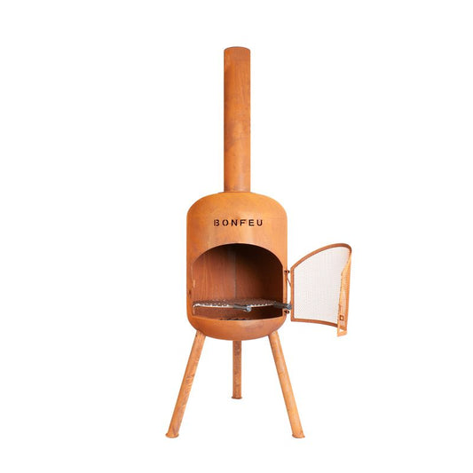BonFeu, BonBono, Outdoor Fireplace and Grill, Rust