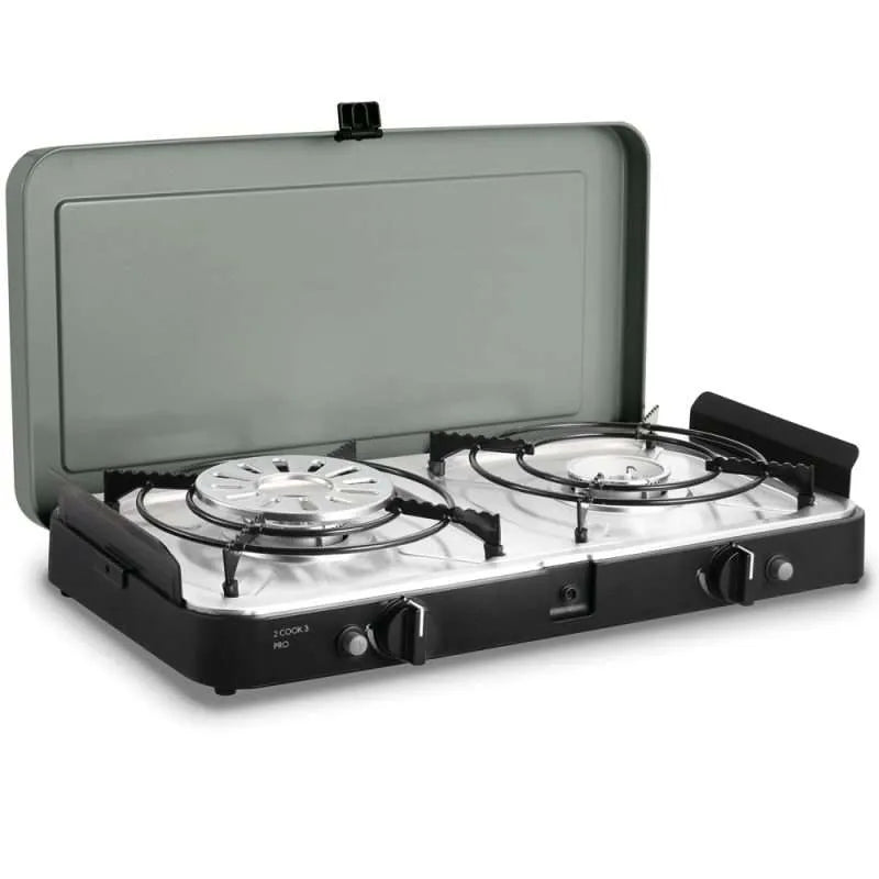 Cadac 2 Cook 3 Pro Deluxe QR Dual Burner Gas Camping Stove with Grill Plates