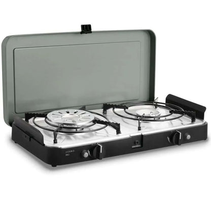 Cadac 2 Cook 3 Pro Deluxe QR Dual Burner Gas Camping Stove with Grill Plates