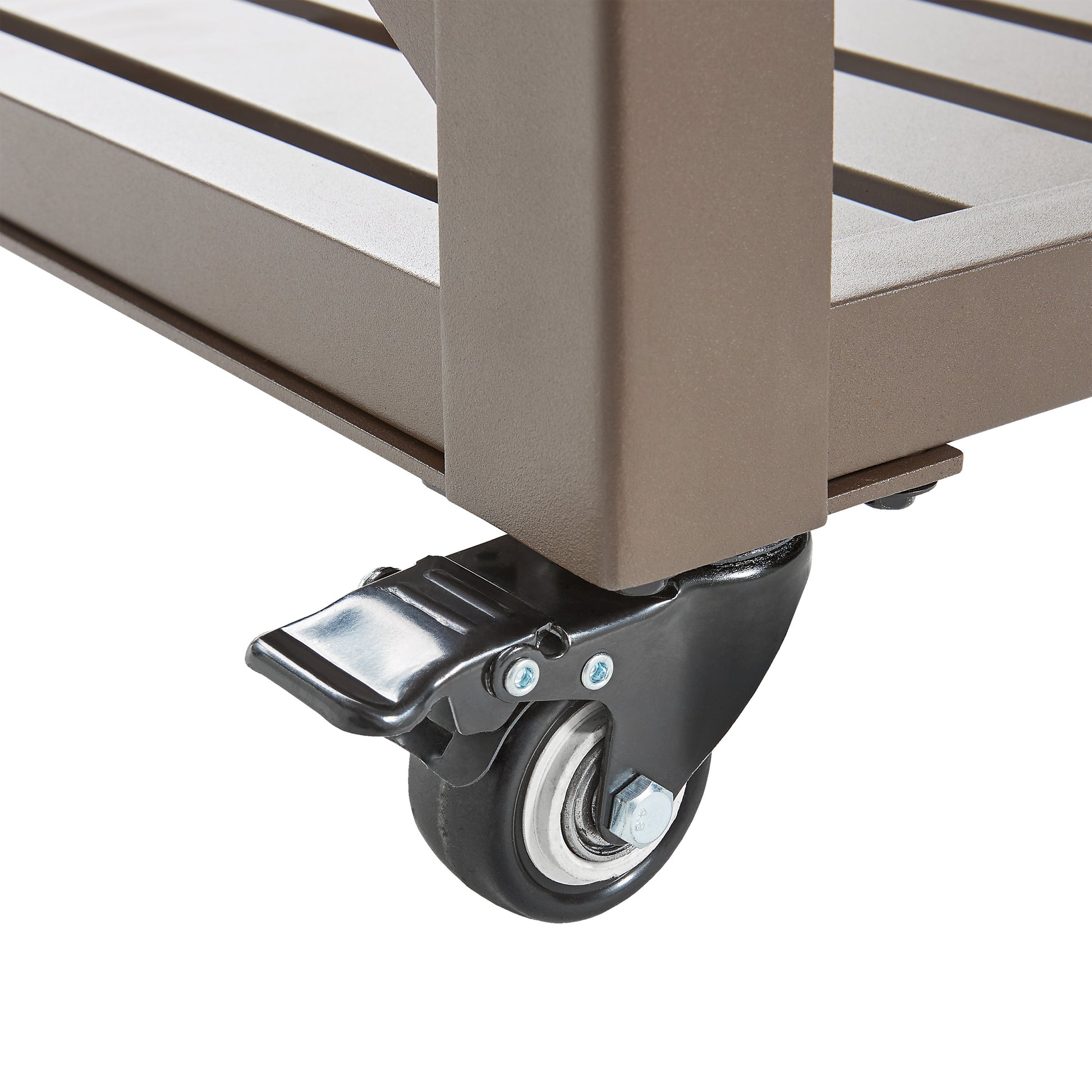 Trolley L Outdoor Serving Station with Wood-Effect Top and Locking Wheels