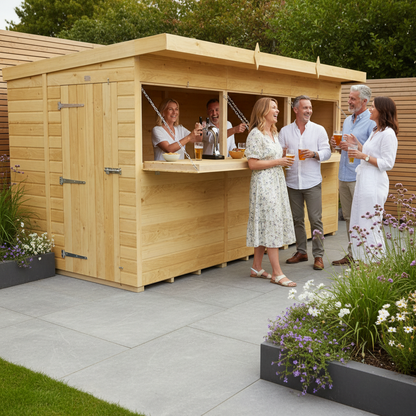 Madagascar 12ft x 6ft Timber Outdoor Bar – Garden Entertaining Hub