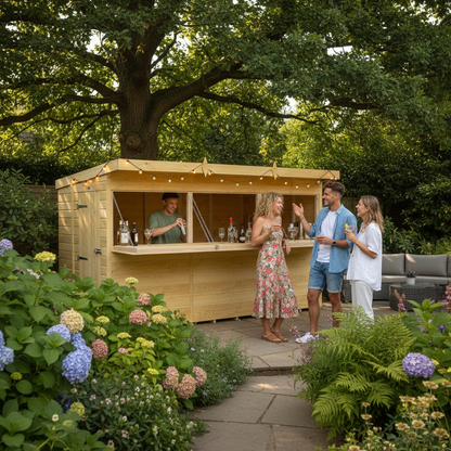 Madagascar 12ft x 6ft Timber Outdoor Bar – Garden Entertaining Hub