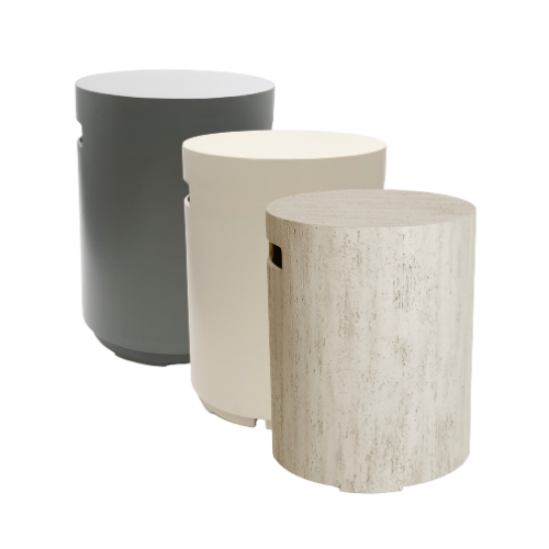 Happy Cocooning, Round Gas Bottle Enclosure, Composite - Travertine