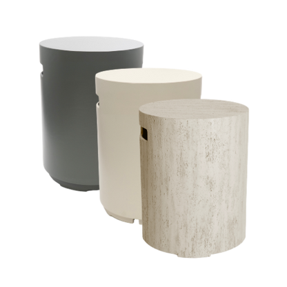 Happy Cocooning, Round Gas Bottle Enclosure, Composite - Travertine