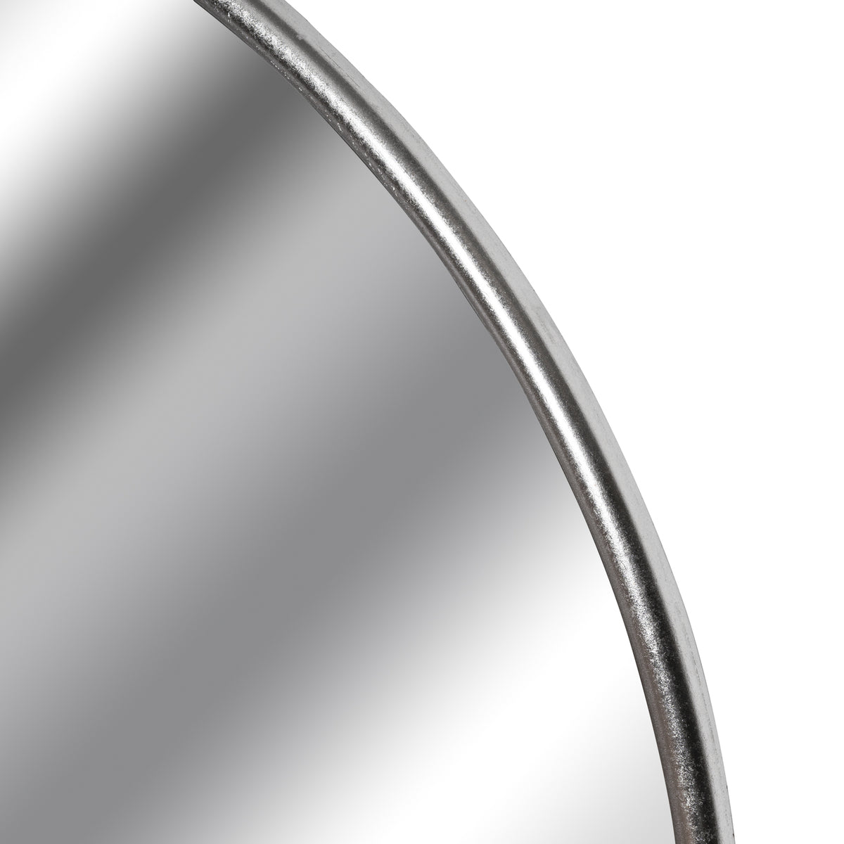 Silver Foil Large Circular Metal Wall Mirror 125 Centimetres