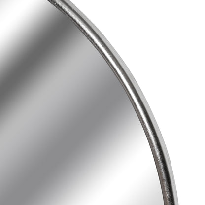 Silver Foil Large Circular Metal Wall Mirror 125 Centimetres