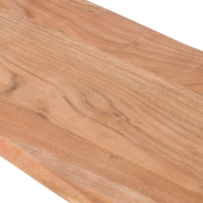 Live Edge Acacia Wood Bench with Grey Metal Frame