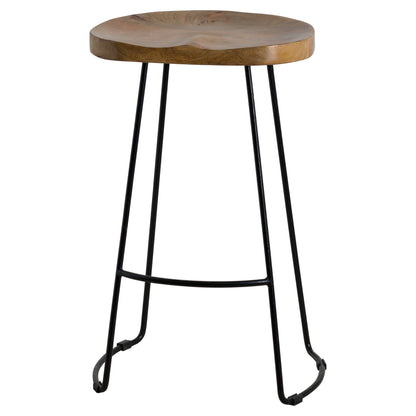 Franklin Hardwood Shaped Bar Stool – Stylish Industrial Bar Seating