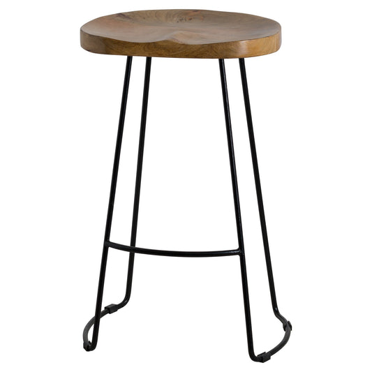 Franklin Hardwood Shaped Bar Stool – Stylish Industrial Bar Seating