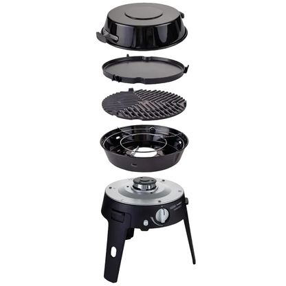 Cadac Safari Chef 30 LP Deluxe Portable Gas BBQ with GreenGrill Cooking Plates