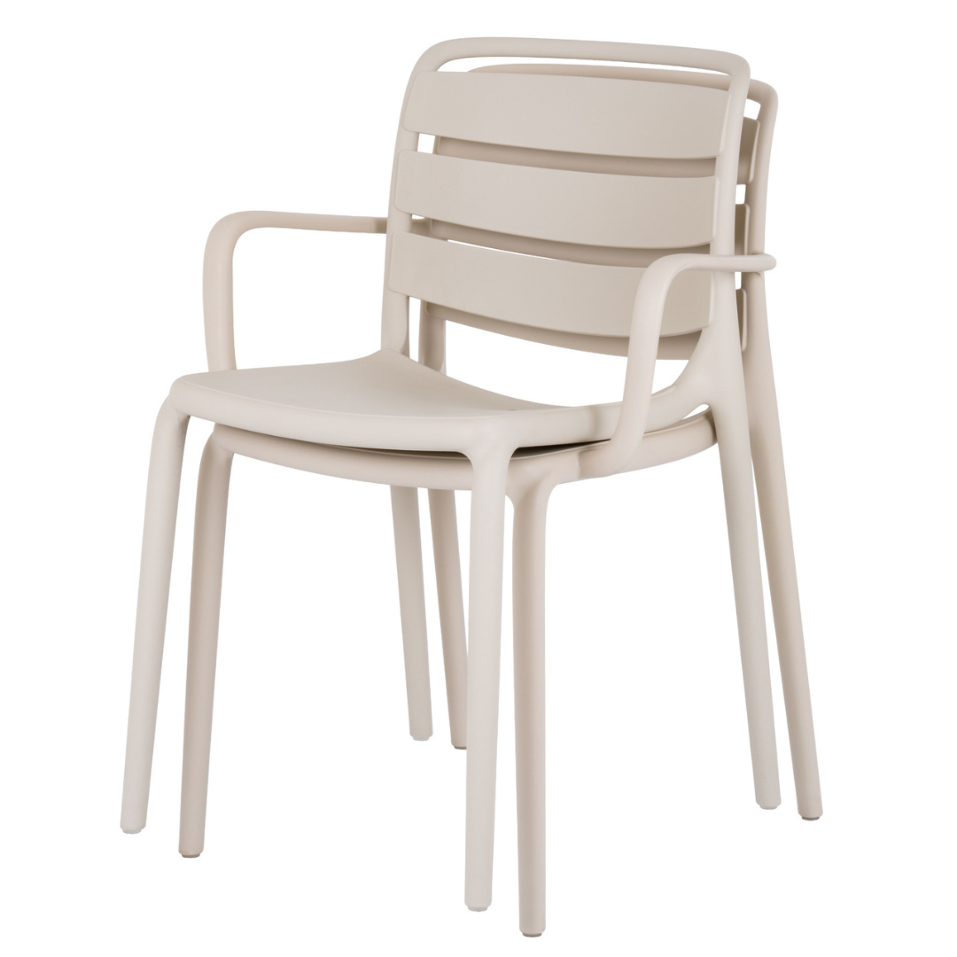 Aura Putty Grey Outdoor Carver Chair | Weather Resistant Garden Dining Chair