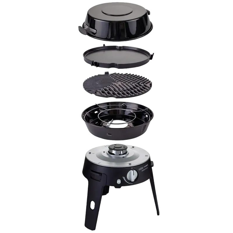 Cadac Safari Chef 30 LP Deluxe QR Portable Gas BBQ with GreenGrill Cooking Plates