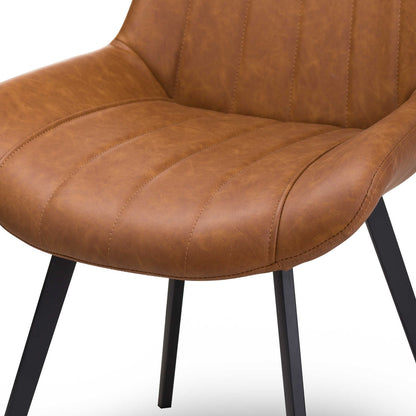 Malmo Tan Dining Chair | Modern Scandi Faux Leather Dining Seat
