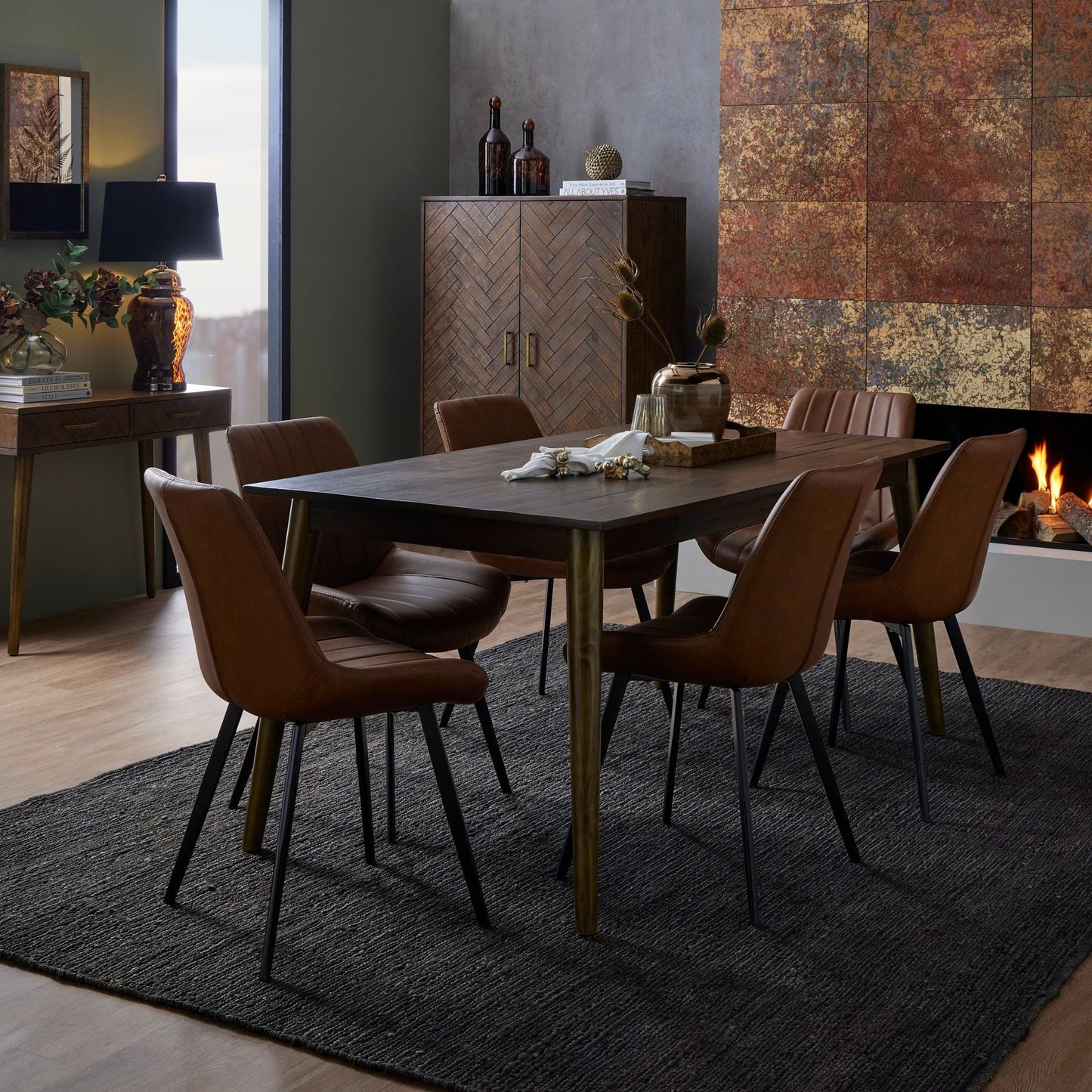Malmo Tan Dining Chair | Modern Scandi Faux Leather Dining Seat