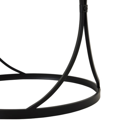 Set Of Two Black Mirrored Side Tables with Stacking Design