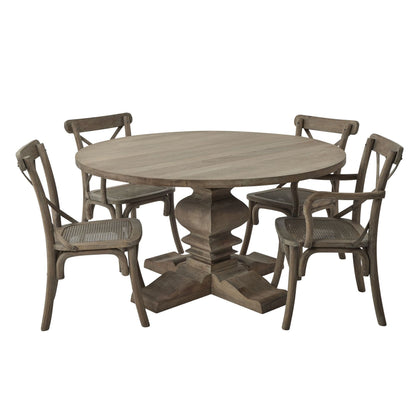 Copgrove Cross Back Chair with Rush Seat | Rustic Wooden Dining Chair