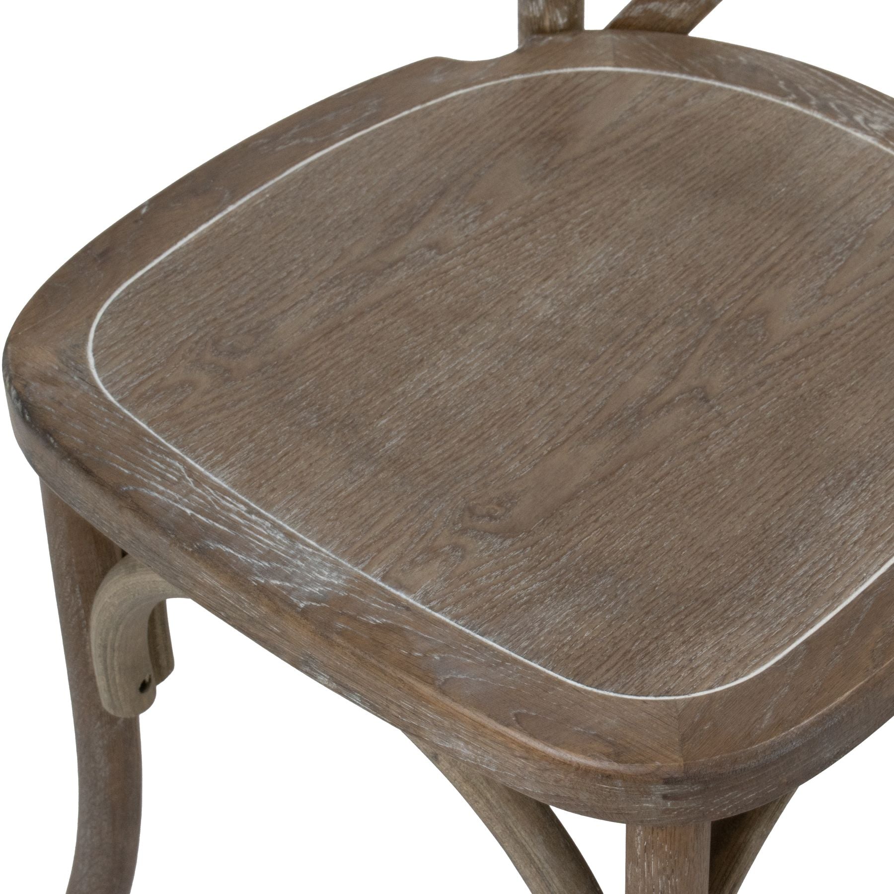Light Oak Cross Back Dining Chair | Solid Oak Rustic Dining Seat