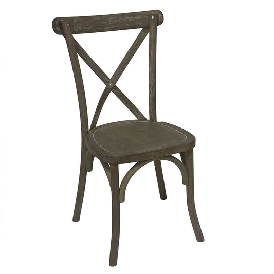 Light Oak Cross Back Dining Chair | Solid Oak Rustic Dining Seat